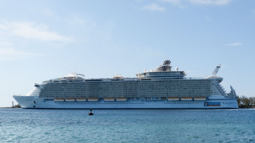 Royal Caribbean ship Allure of the Seas is seen in Nassau, Bahamas on April 29, 2019. (Photo by Daniel SLIM / AFP)        (Photo credit should read DANIEL SLIM/AFP via Getty Images)