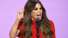 MILWAUKEE, WISCONSIN - JULY 17: Kimberly Guilfoyle speaks on stage on the third day of the Republican National Convention at the Fiserv Forum on July 17, 2024 in Milwaukee, Wisconsin. Delegates, politicians, and the Republican faithful are in Milwaukee for the annual convention, concluding with former President Donald Trump accepting his party's presidential nomination. The RNC takes place from July 15-18.  (Photo by Chip Somodevilla/Getty Images)