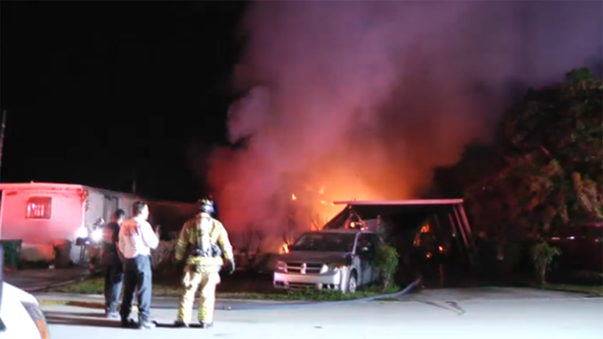 Scene of a house fire in Davie on Jan. 3, 2025.