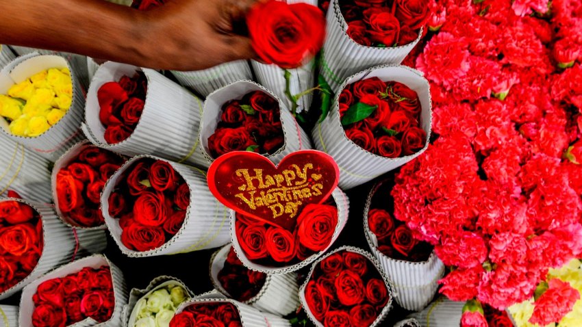 Un arreglo floral para San Valentín.