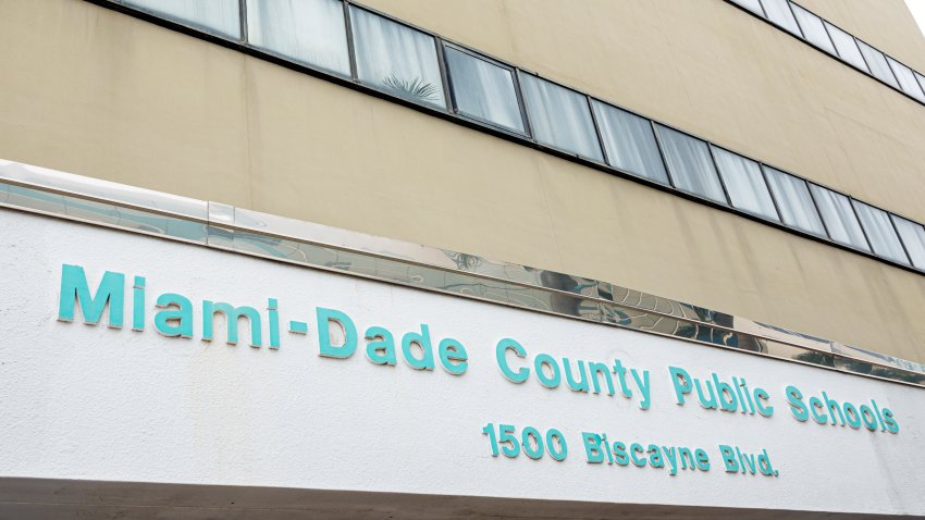 Miami, Florida, Biscayne Boulevard, Miami-Dade County Public Schools building exterior. (Photo by: Jeffrey Greenberg/Universal Images Group via Getty Images)