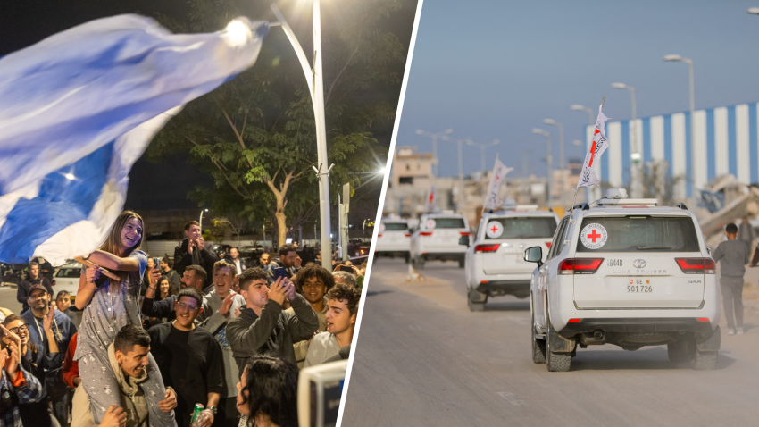 El ejército israelí declaró que la Cruz Roja había confirmado la entrega de tres rehenes el 19 de enero, los primeros en ser liberados en el marco de un acuerdo de alto el fuego con Hamas.