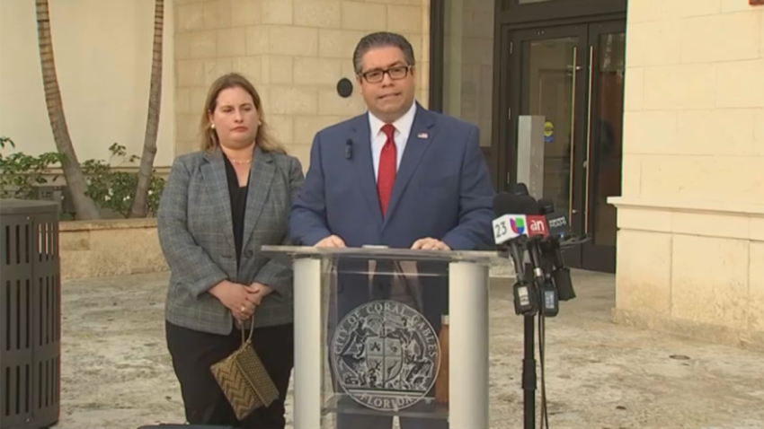 Coral Gables Commissioner Ariel Fernandez and his wife.