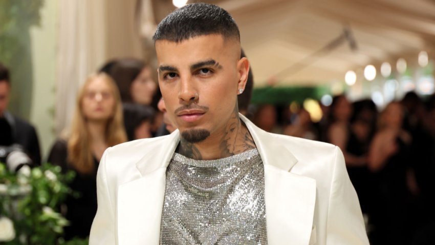 NEW YORK, NEW YORK – MAY 06:  Rauw Alejandro attends The 2024 Met Gala Celebrating "Sleeping Beauties: Reawakening Fashion" at The Metropolitan Museum of Art on May 06, 2024 in New York City. (Photo by Dia Dipasupil/Getty Images)
