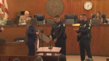Hialeah Police Sgt. Richard Aguero and Officer Kevin Coloma were honored by the Hialeah City Council.