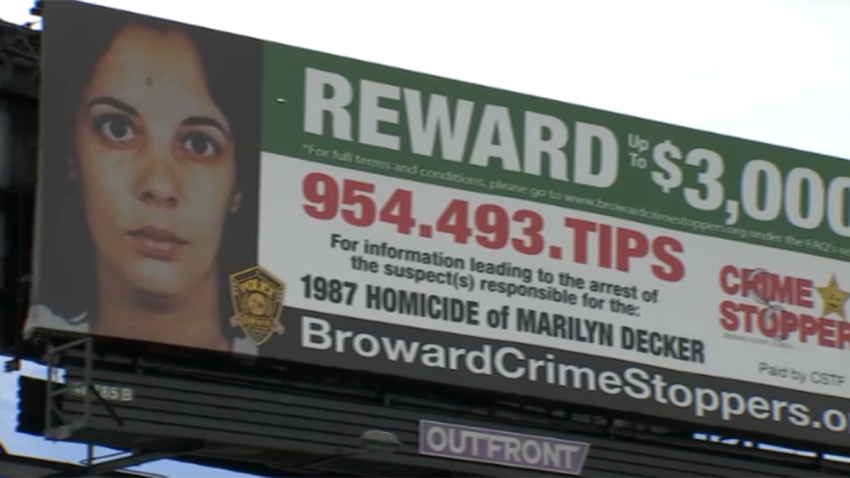 The Broward Crime Stoppers billboard for Marilyn Decker