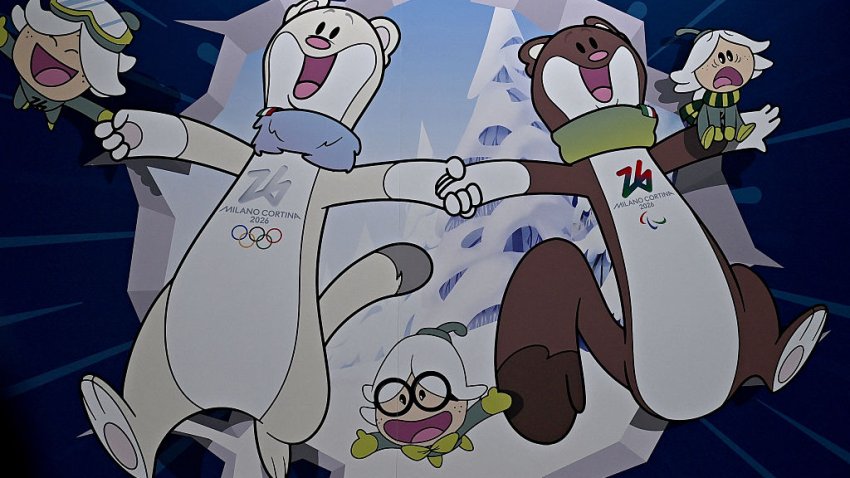 Tina and Milo, the official mascots of the Olympic and Paralympic Winter Games Milano Cortina 2026 are pictured at the headquaters of the Fondazione Milano Cortina 2026 in Milan, on November 7, 2024. (Photo by GABRIEL BOUYS / AFP) (Photo by GABRIEL BOUYS/AFP via Getty Images)