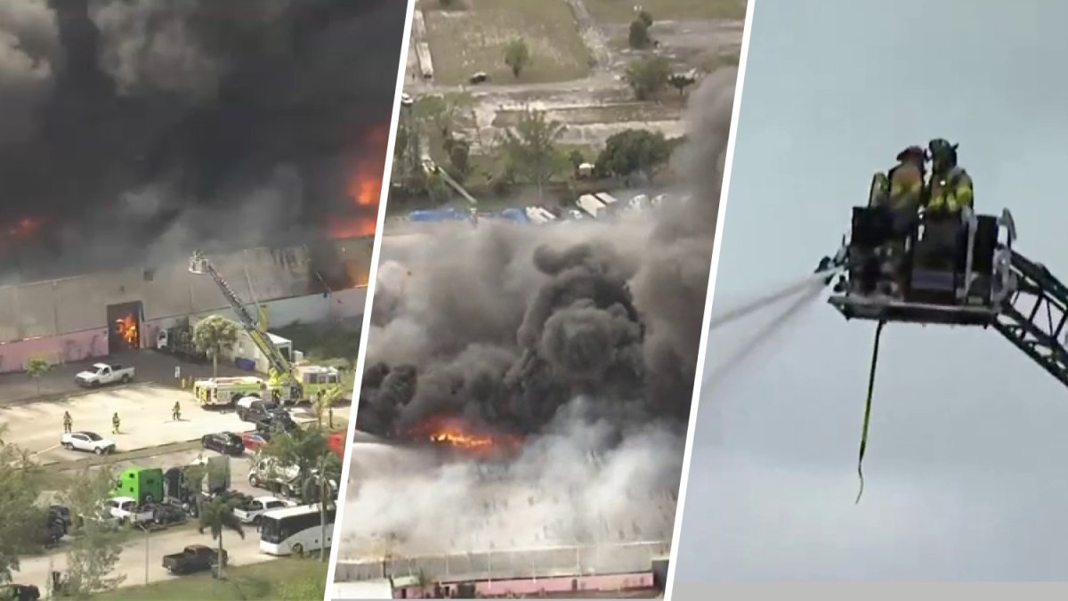Incendio masivo arrasa almacén en Miami-Dade y deja a empleados en incertidumbre