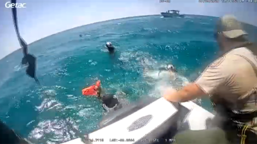 Body camera footage shows state wildlife officers rescuing a group of divers who went missing after they became separated from their boat in the Florida Keys.