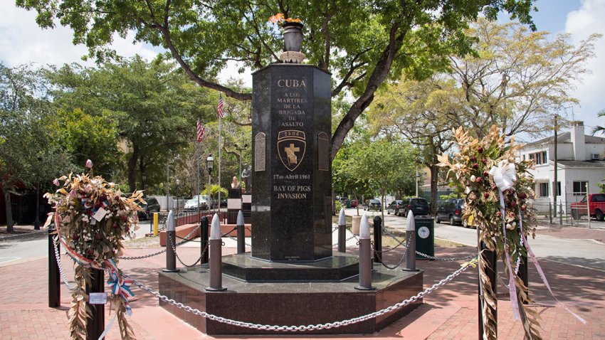 MIAMI, FLORIDA, UNITED STATES – 2017/04/28: Monument to the fallen in the Bay of Pigs Invasion (also, Playa Giron). The Eternal Flame honors the Cuban exiled who fell fighting against the Fidel Castro government. (Photo by Roberto Machado Noa/LightRocket via Getty Images)