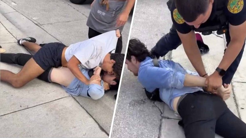 A man accused of snatching jewelry from a woman in Brickell was chased down and held by a good Samaritan who witnessed the theft and was pepper-sprayed by the suspect, police said.