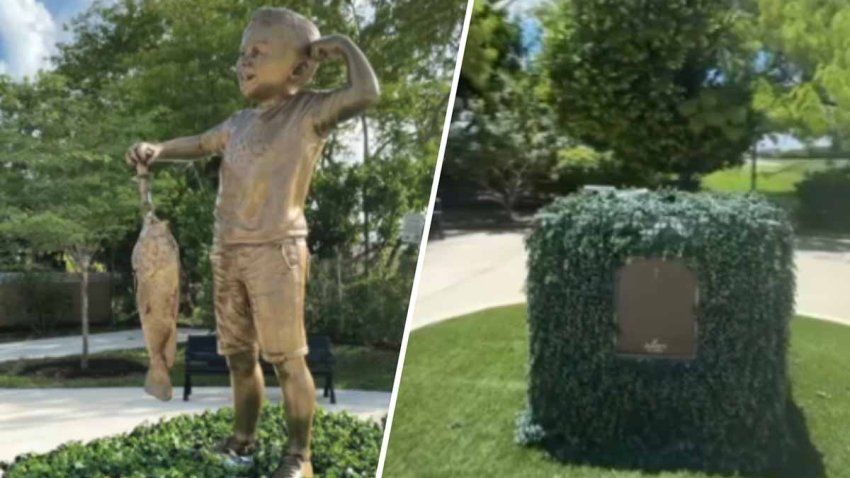A statue honoring a young boy who died from a rare cancer was reported stolen over the weekend in Miami Lakes.