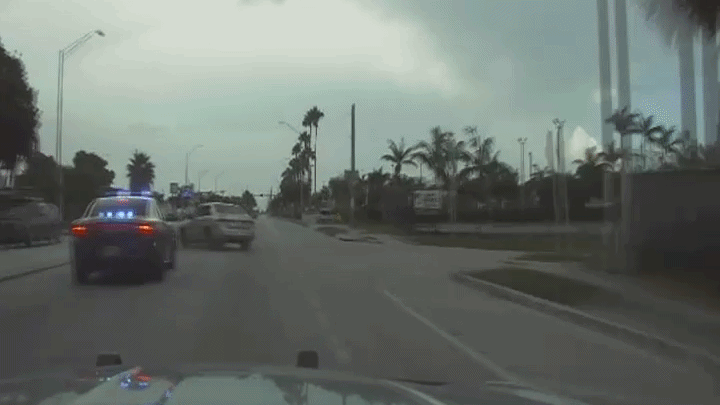 Video capta momento en que auto se vuelca durante persecución en Miami ...