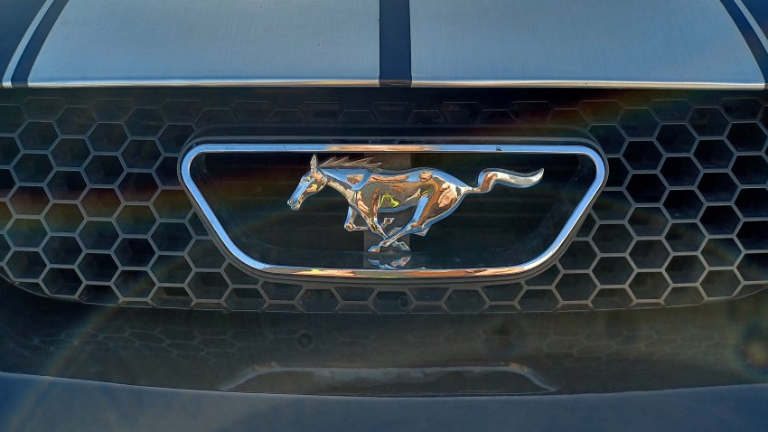 MADRID, SPAIN – NOVEMBER 2024 : Emblem of a Ford Mustang car at  Retromovil Madrid 2024, trade fair for the automotive and collectible bicycle sector on November 30, 2024 in IFEMA, Madrid, Spain. (Photo by Cristina Arias/Cover/Getty Images)